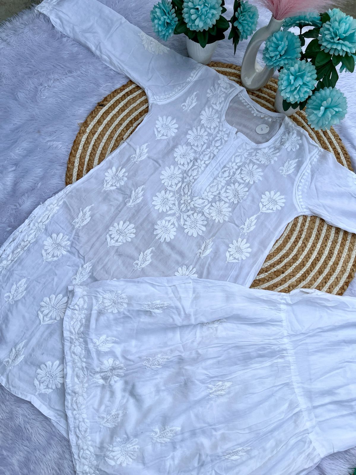 Modaal Garara Set with Intricate 3D Embroidery – Customizable Ethnic Wear for Women
