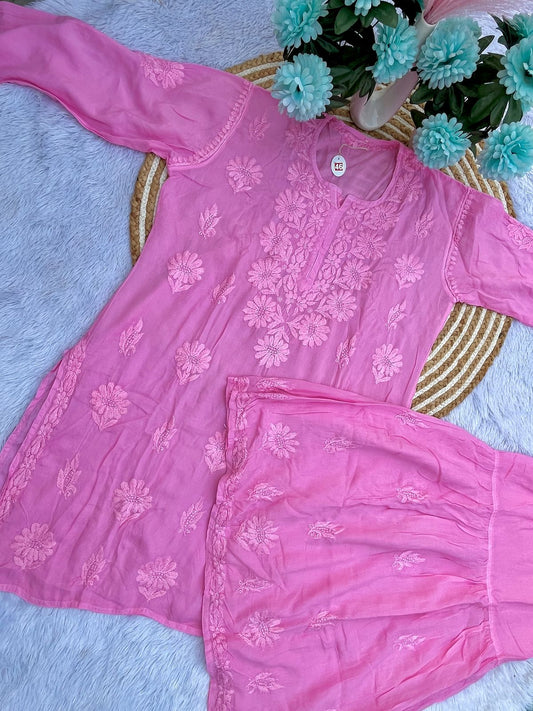 Modaal Garara Set with Intricate 3D Embroidery – Customizable Ethnic Wear for Women