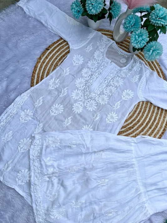 Modaal Garara Set with Intricate 3D Embroidery – Customizable Ethnic Wear for Women