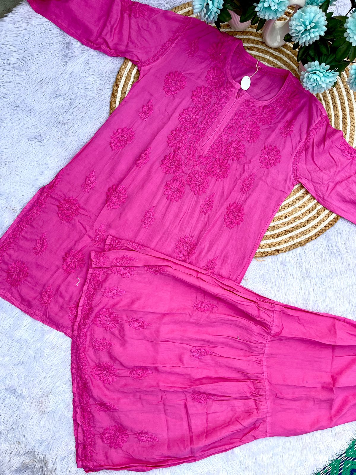 Modaal Garara Set with Intricate 3D Embroidery – Customizable Ethnic Wear for Women