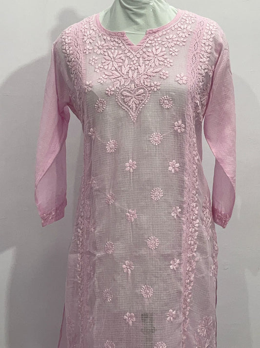 Elegant Kota Cotton Kurti with Lace Accents
