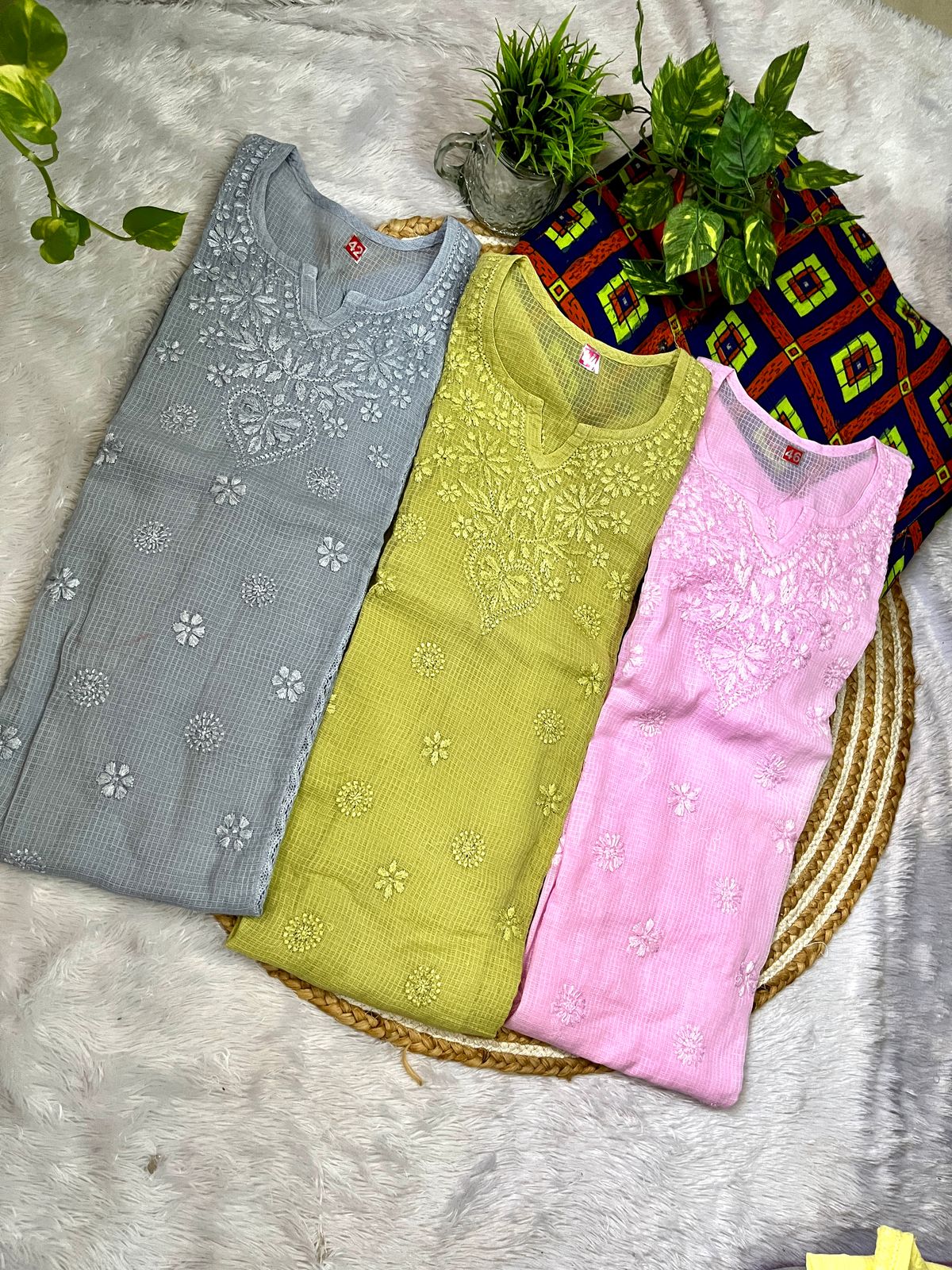 Elegant Kota Cotton Kurti with Lace Accents